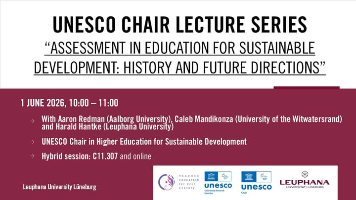 UNESCO Chair Lecture Series: Aaron Redman and Caleb Mandikonza on “Assessment in Education for Sustainable Development: History and Future Directions”